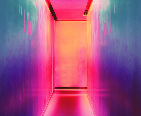 Neonfarbener Raum